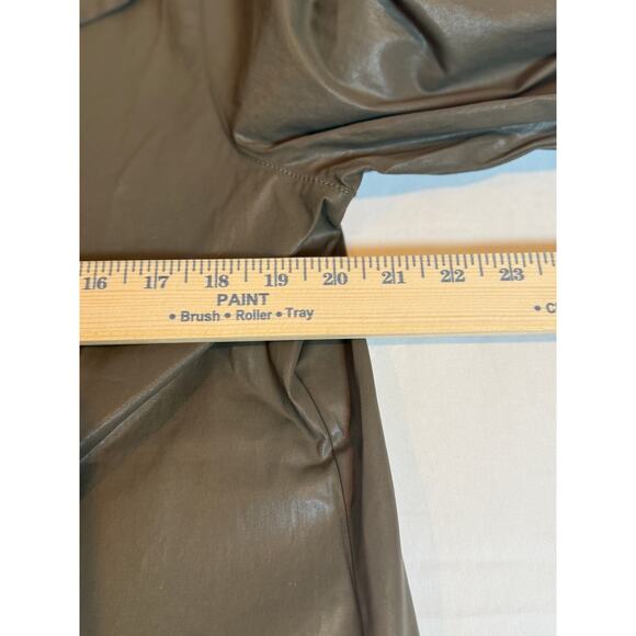 Eileen Fisher Coated Cotton Zip Jacket Olive Taupe M - Picture 4 of 5